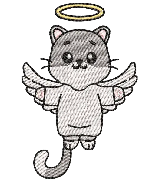 Matriz de Bordado Gato Anjo